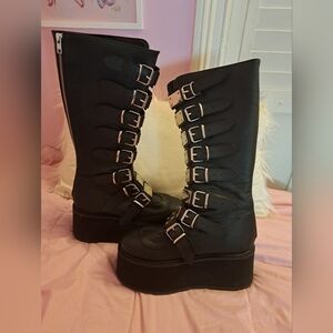Demonia Damned 318 Black Vegan Boots